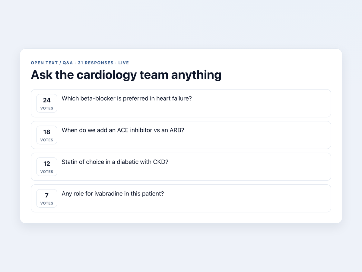 Live audience Q&A — StatMD live polling & quizzes for medical teaching